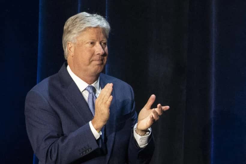 Pastor Robert Morris applauds during a roundtable discussion at Gateway Church Dallas Campus
