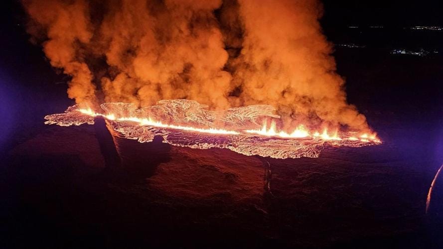 Iceland Volcano Erupts: Lava Engulfs Grindavík, Buildings Ablaze