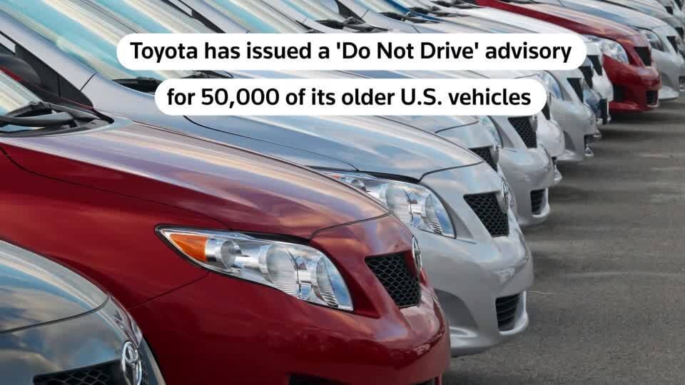 Toyota warns drivers of 50,000 vehicles to stop driving immediately